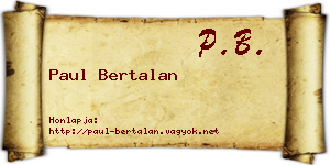 Paul Bertalan névjegykártya